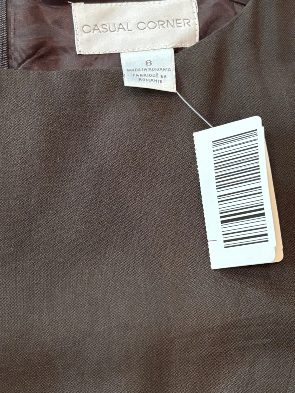 Casual Corner Classic Sleeveless Brown Shift Dress Size 8 New with Tags